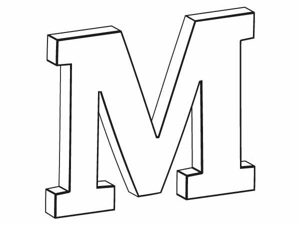 Litera M kolorowanki